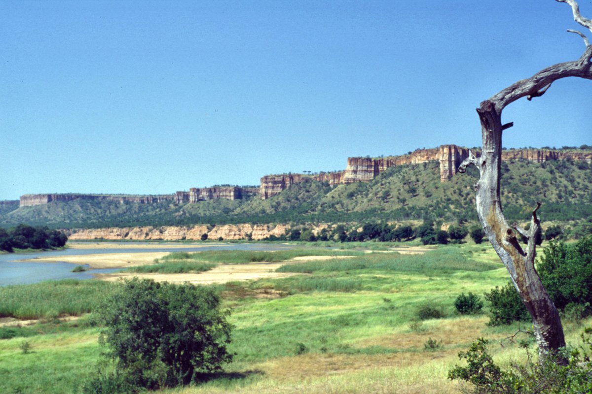 The sandstone Chilojo Cliffs above the Runde River, the view Chipale's tents sit within reach of
